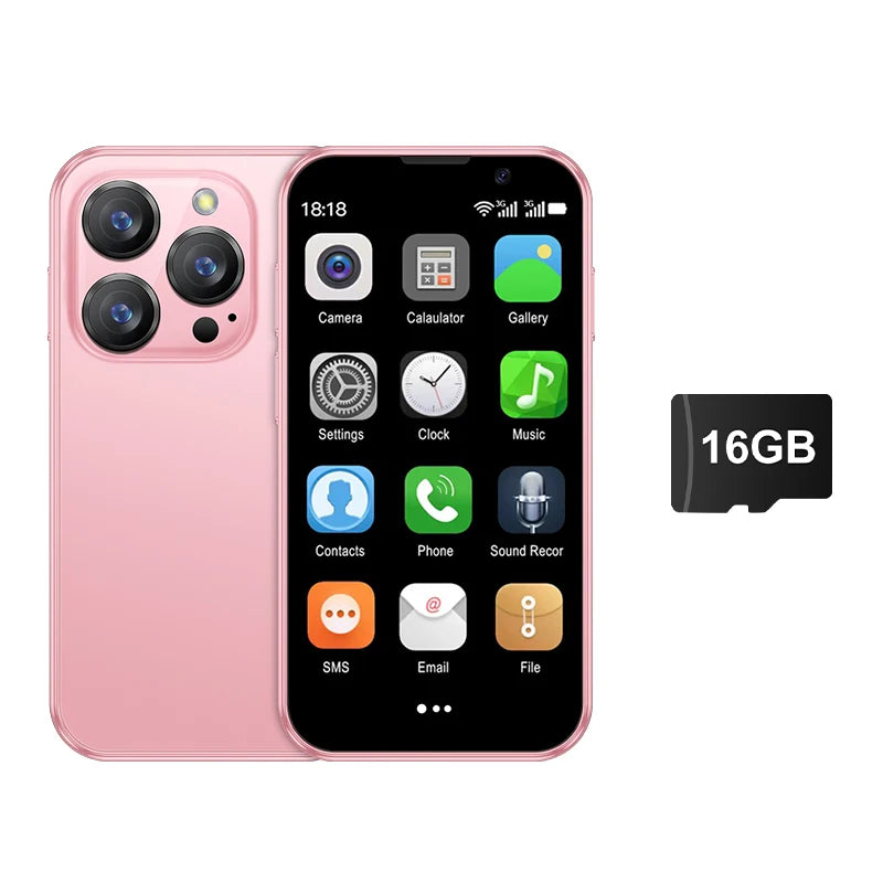 16SE Mini Smartphone 16GB ROM Android 9.0 Wifi Dual SIM Standby Play Store 3G WCDMA 3.0"Little Smart Cellphone New Version
