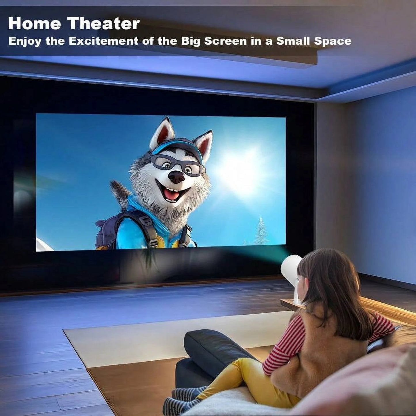 BDQ HY300PRO/HY300 Auto Keystone Mini Portable Projector, 4K Support Smart Projector with Wifi 6 BT Air Remote, Screen Adjustment, 80 Degree Rotation, Home Video Projector Built-In Android .0 OS